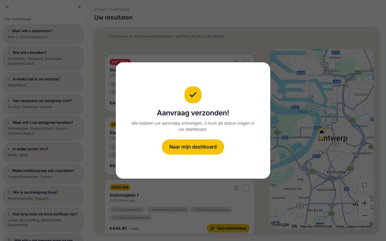 Uw aanvraag is bevestigd, wij gaan meteen aan de slag.